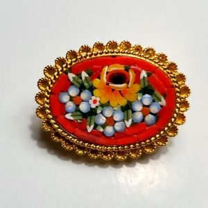 Vintage Mosaic Italian Brooch